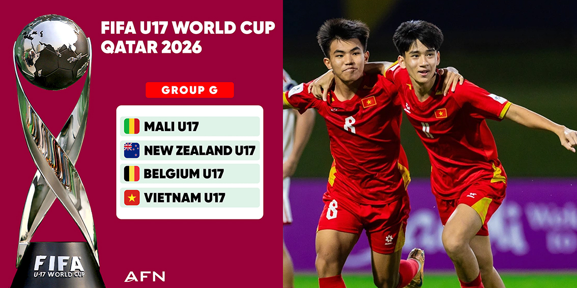베트남 U17, FIFA 월드컵 조 추첨 완료 — 동남아 유일 진출국